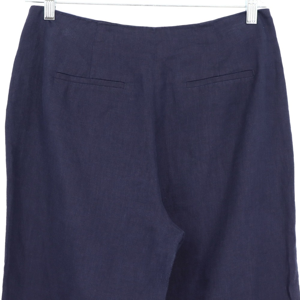 Boden Penzance Linen Pants Size 8P Navy Blue Linen Sailor Wide Leg Cropped Pants - Picture 7 of 7